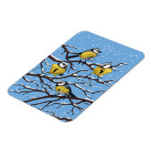 Blauwe tietvogels in de winter magneet (Linkerzijde)
