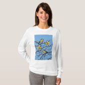 Blauwe tietvogels in de winter t-shirt (Voorkant volledig)