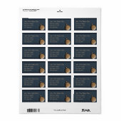 Blauwe tijdstukadreslabels etiket (Full Sheet)