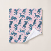 Blauwe Tijger Aziatisch Patroon Bad Handdoek (Wasdoekje)