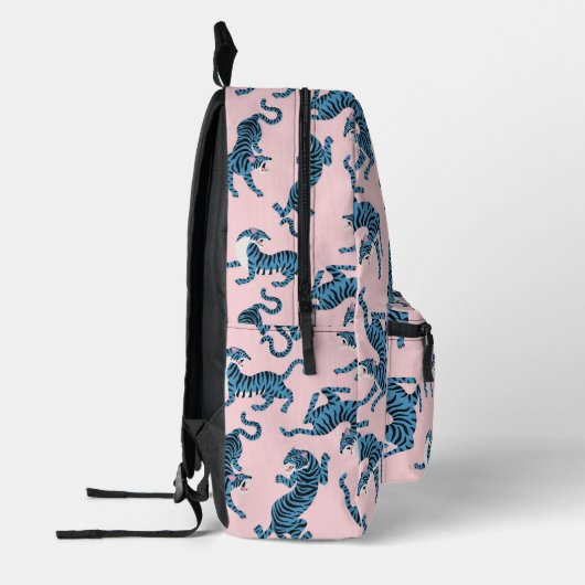 Blauwe Tijger Aziatisch Patroon Bedrukte Rugzak (Links)
