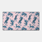 Blauwe Tijger Aziatisch Patroon Bureaumat (Voorkant)