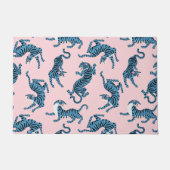 Blauwe Tijger Aziatisch Patroon Deurmat (Voorkant)