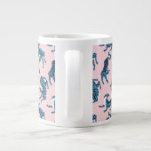 Blauwe Tijger Aziatisch Patroon Grote Koffiekop (Achterkant)