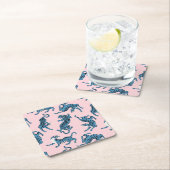 Blauwe Tijger Aziatisch Patroon Kartonnen Onderzetters (Insitu)