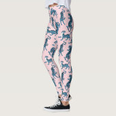 Blauwe Tijger Aziatisch Patroon Leggings (Links)