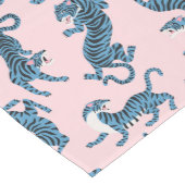 Blauwe Tijger Aziatisch Patroon Medium Tafelloper (Hoek)