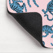 Blauwe Tijger Aziatisch Patroon Muismat (Hoek)