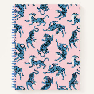 Blauwe Tijger Aziatisch Patroon Notitieboek
