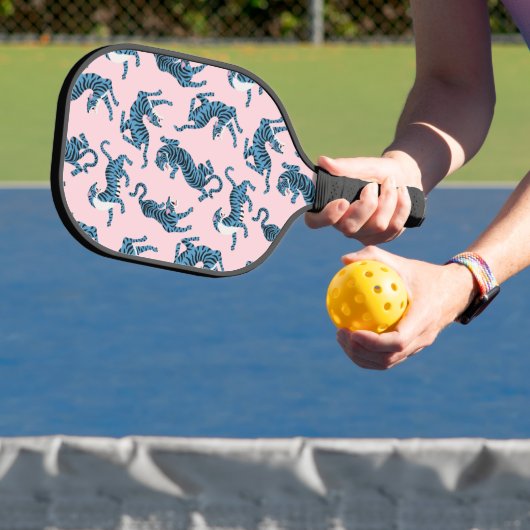 Blauwe Tijger Aziatisch Patroon Pickleball Paddle (Insitu)