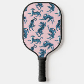 Blauwe Tijger Aziatisch Patroon Pickleball Paddle (Voorkant)