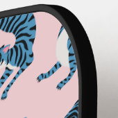Blauwe Tijger Aziatisch Patroon Pickleball Paddle (Links Detail)