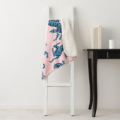 Blauwe Tijger Aziatisch Patroon Sherpa Deken (In situ)