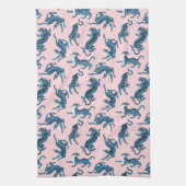 Blauwe Tijger Aziatisch Patroon Theedoek (Verticaal)