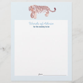 Blauwe Tijger Baby Shower Advieskaart Flyer