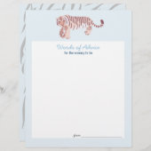 Blauwe Tijger Baby Shower Advieskaart Flyer (Voorkant / Achterkant)