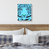 Blauwe tijger canvas afdruk (Insitu (Slaapkamer))