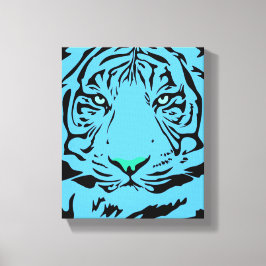 Blauwe tijger canvas afdruk