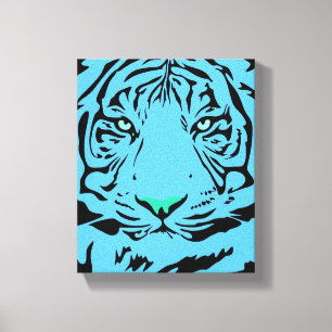 Blauwe tijger canvas afdruk