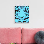 Blauwe tijger canvas afdruk (Insitu (Woonkamer))