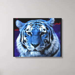 Blauwe tijger canvas afdruk