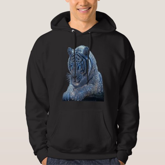 blauwe tijger dier hoodie (Voorkant)