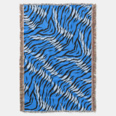 Blauwe Tijger Dier Huid Patroon Ontwerp Deken (Voorkant Verticaal)