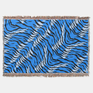 Blauwe Tijger Dier Huid Patroon Ontwerp Deken