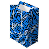 Blauwe Tijger Dier Huid Patroon Ontwerp Medium Cadeauzakje (Voorkant Gekanteld)
