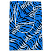 Blauwe Tijger Dier Huid Patroon Ontwerp Medium Cadeauzakje (Voorkant)