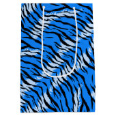 Blauwe Tijger Dier Huid Patroon Ontwerp Medium Cadeauzakje (Achterkant)