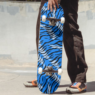 Blauwe Tijger Dier Huid Patroon Ontwerp Persoonlijk Skateboard