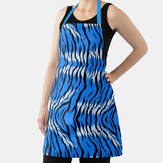 Blauwe Tijger Dier Huid Patroon Ontwerp Schort
