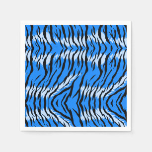 Blauwe Tijger Dier Huid Patroon Ontwerp Servet