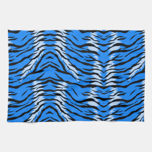 Blauwe Tijger Dier Huid Patroon Ontwerp Theedoek