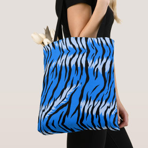 Blauwe Tijger Dier Huid Patroon Ontwerp Tote Bag
