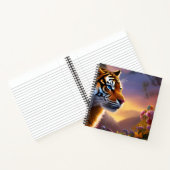 Blauwe tijger en roze bloemen notitieboek (Binnen)