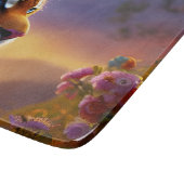 Blauwe tijger en roze bloemen snijplank (Hoek)