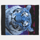 Blauwe tijger fleece deken (Voorkant (Horizontaal))