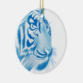 Blauwe tijger keramisch ornament (Rechts)