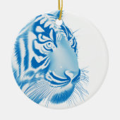 Blauwe tijger keramisch ornament (Voorkant)