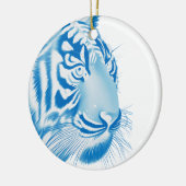 Blauwe tijger keramisch ornament (Links)