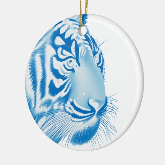 Blauwe tijger keramisch ornament (Links)