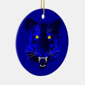 Blauwe tijger keramisch ornament (Rechts)