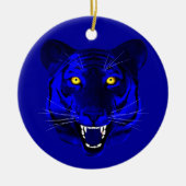 Blauwe tijger keramisch ornament (Voorkant)