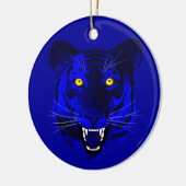 Blauwe tijger keramisch ornament (Links)