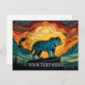 Blauwe tijger op de berg briefkaart (Voorkant / Achterkant)