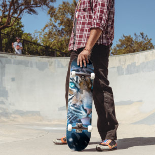 Blauwe tijger persoonlijk skateboard
