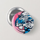 Blauwe tijger ronde button 5,7 cm (Voorkant /achterkant)