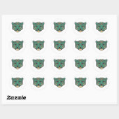 Blauwe tijger ronde sticker (Vel)